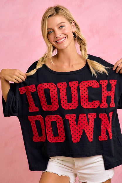 BiBi - GAMEDAY THEME POLKA DOT PATCHES SHORT SLEEVES TOP