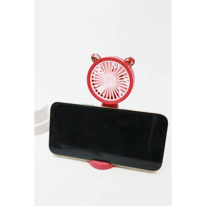 Portable Hand Fan with Cell Phone Stand