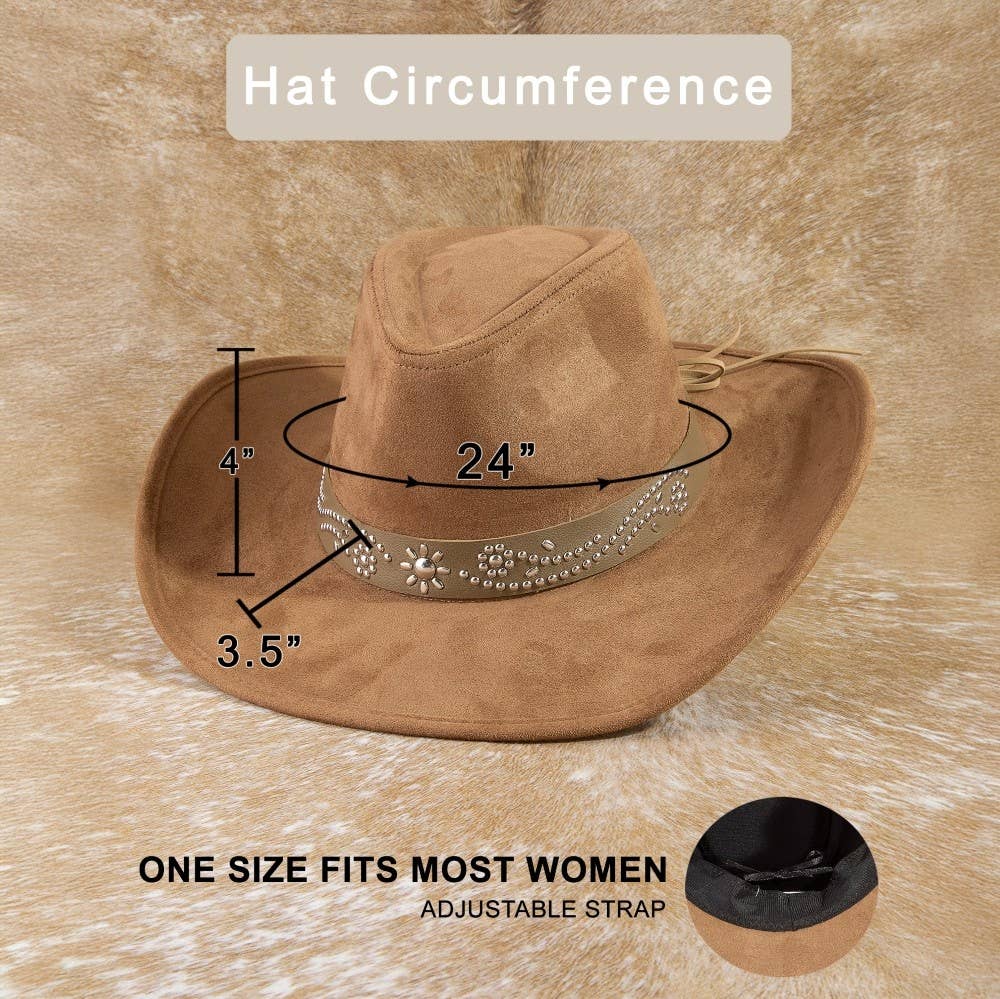 Anarchy Street - Silver Studded Concho Band Cowboy Hat