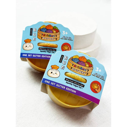 Mini Glittered Dumpling Squishy with Steamer