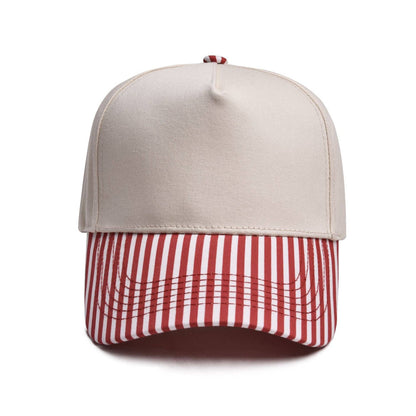 Mae Belles - Striped Two Tone Snap Back Trucker Hat