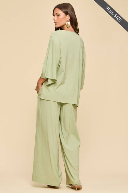 Dear Scarlett - PLUS SIZE 2-Piece Linen Summer Set