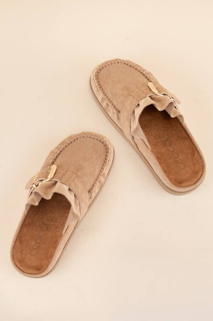 EFFY RUFFLE ENTRACE DESIGN SLIP-ON MOCCASIN MULE