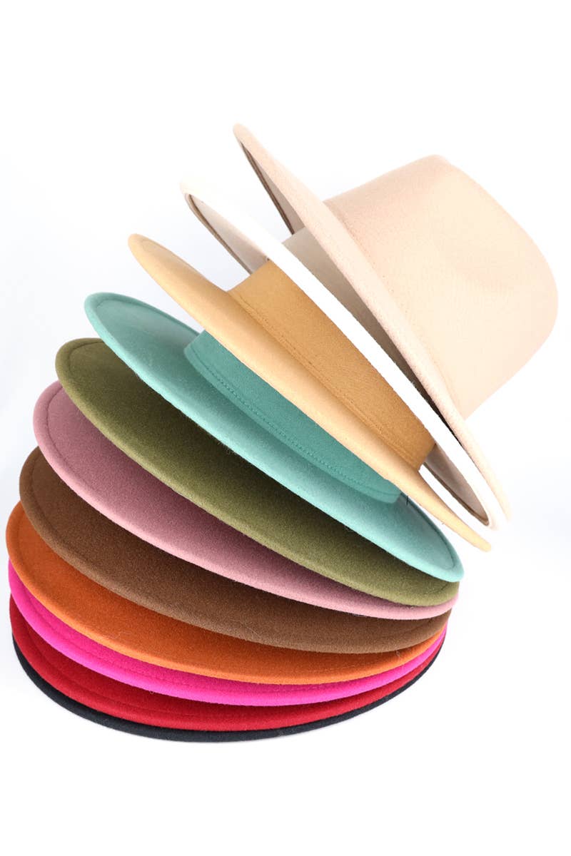 Anarchy Street - Solid Flat Brim Panama Hat