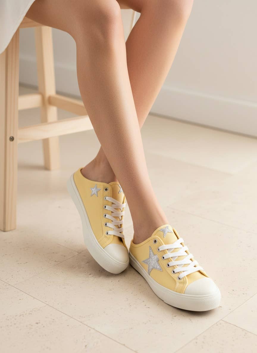 CCOCCI - ZOE Star Patch Mule Sneakers Canvas Slip-On Backless Sneaker