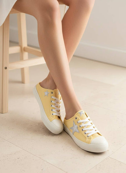CCOCCI - ZOE Star Patch Mule Sneakers Canvas Slip-On Backless Sneaker