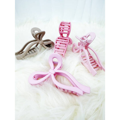 Love and Repeat - Assorted Pink and Taupe Shades of Bow Clip