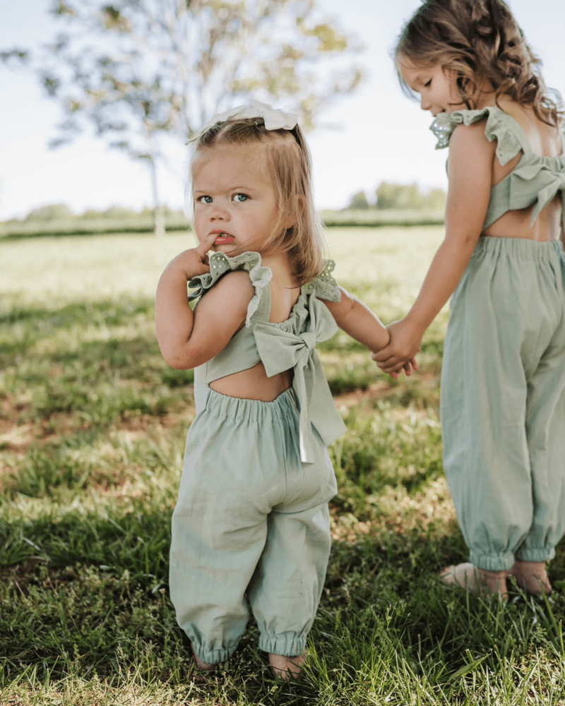 Bailey's Blossoms - Sloane Bow-Back Jumpsuit - Soft Eucalyptus