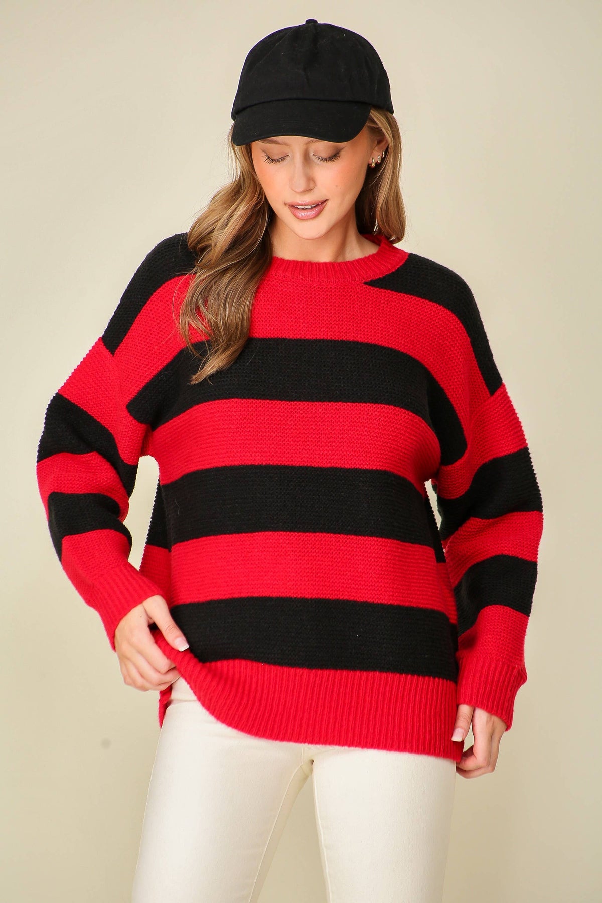 42POPS - 0926 Everyday striped game day sweater SI-26874