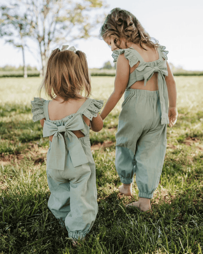 Bailey's Blossoms - Sloane Bow-Back Jumpsuit - Soft Eucalyptus