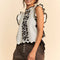 White + Black Knit Top