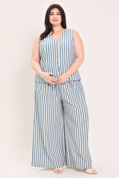 FLYING TOMATO - A striped woven pant - FP2199T-P