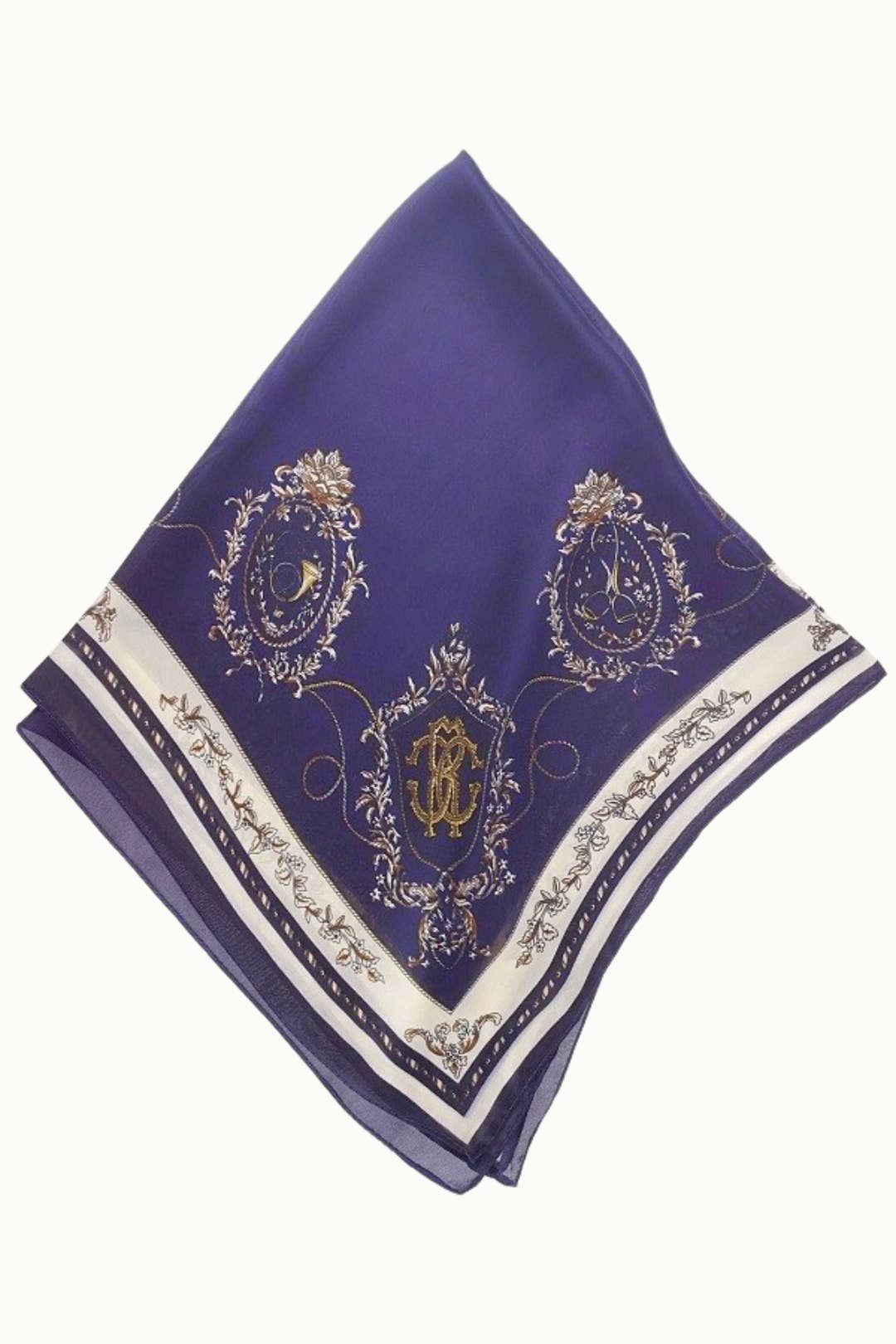 Olive & Pique - "So Silky" Satin Neckerchief Scarf, Versatile, Navy