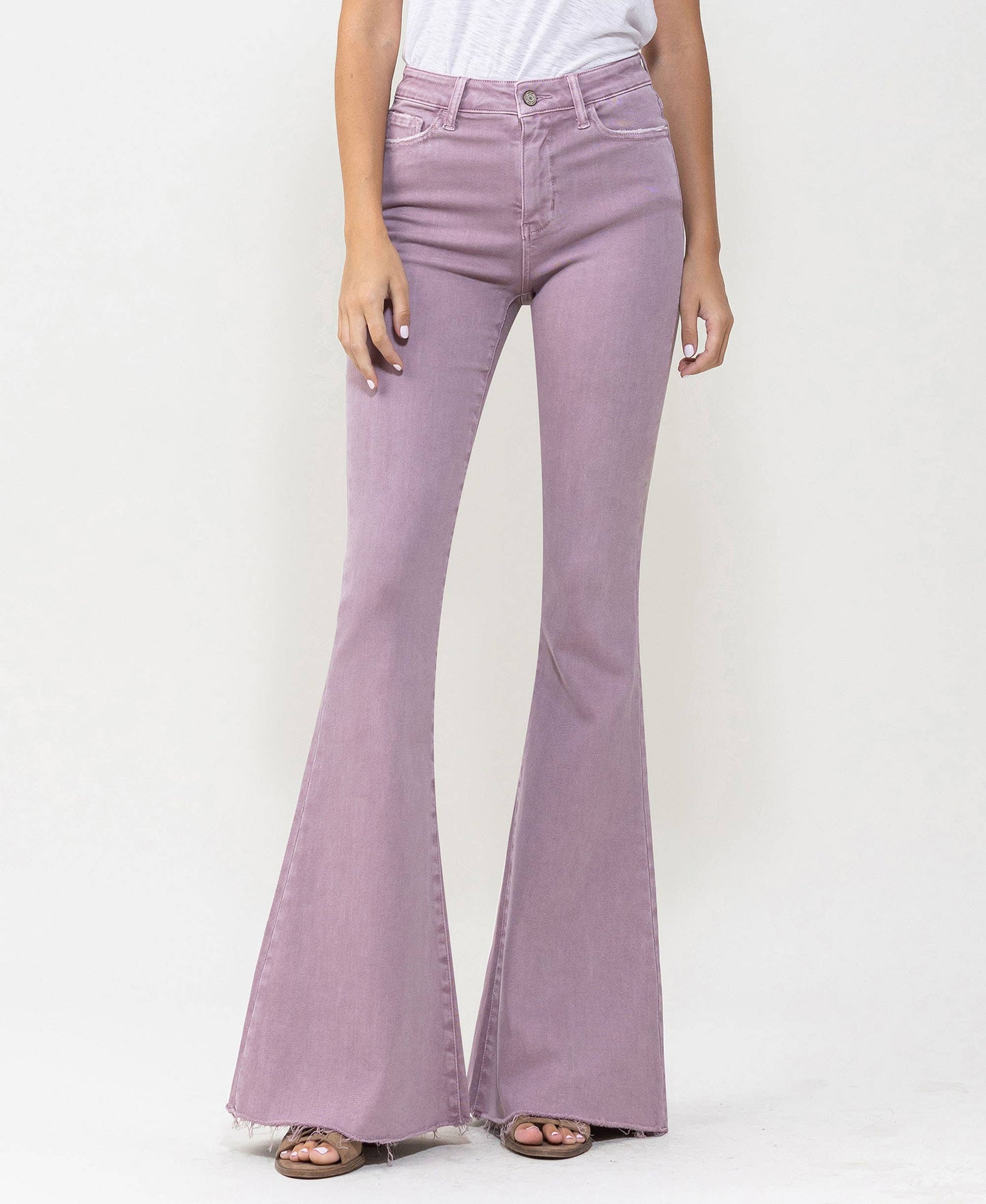 VERVET by FLYING MONKEY - HIGH RISE RAW HEM SUPER FLARE JEANS