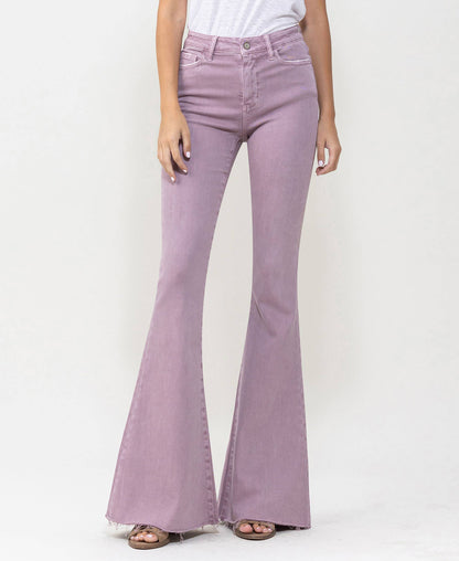 VERVET by FLYING MONKEY - HIGH RISE RAW HEM SUPER FLARE JEANS