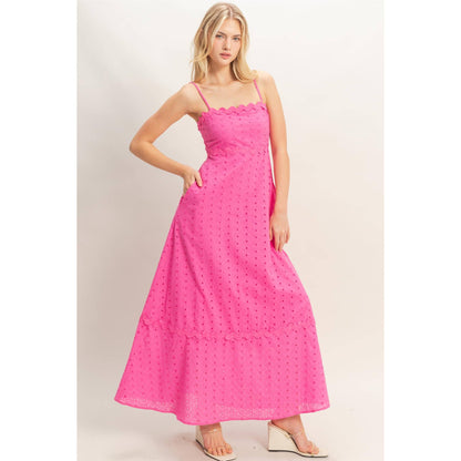 HYFVE - Scallop Trim Eyelet Midi Dress