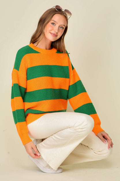 42POPS - 0926 Everyday striped game day sweater SI-26874