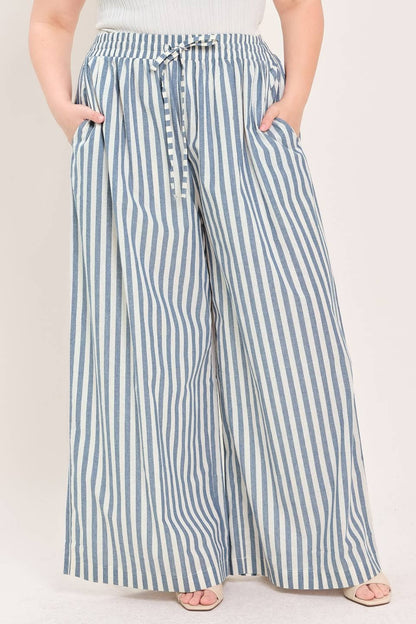 FLYING TOMATO - A striped woven pant - FP2199T-P