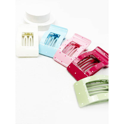 Rectangle Polkadot Design Flat Hair Claw