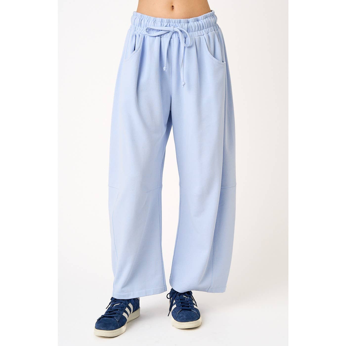 mittoshop - COTTON FRENCH TERRY PULL-ON BARREL LEG PANTS