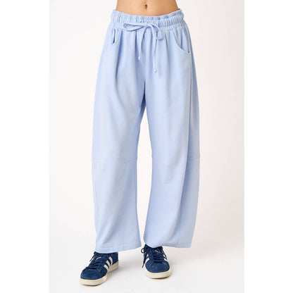 mittoshop - COTTON FRENCH TERRY PULL-ON BARREL LEG PANTS