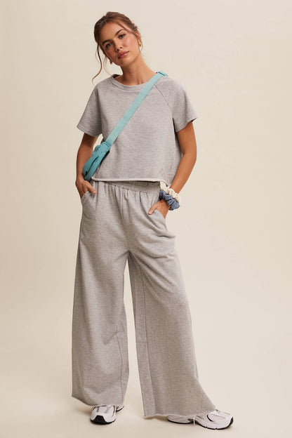 Listicle - Relaxed Fit Top and Wide Leg Pants Lounge Set