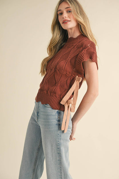 &MERCI - MOCK NECK CROPPED SWEATER VEST MSW2133