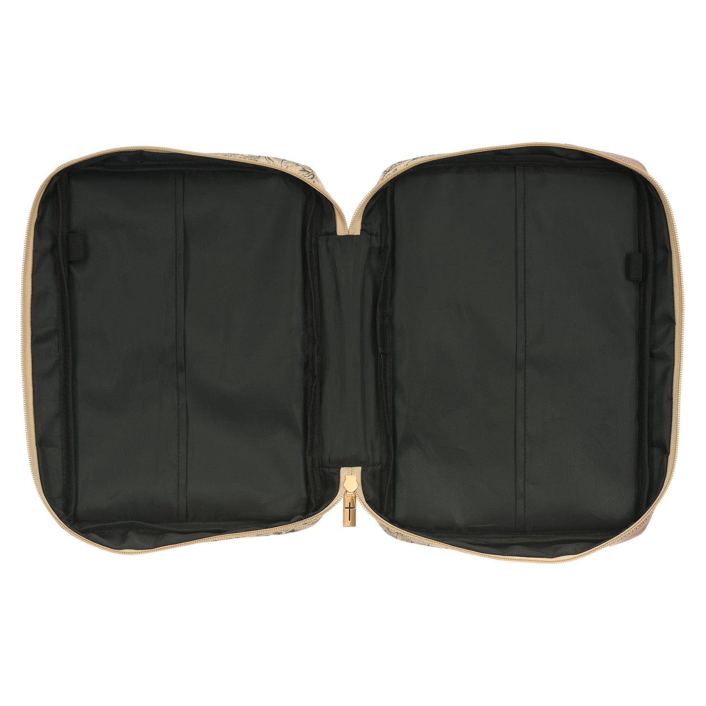 Christian Art Gifts - Bible Cover Fashion Cream/Brown Floral Amazing Grace