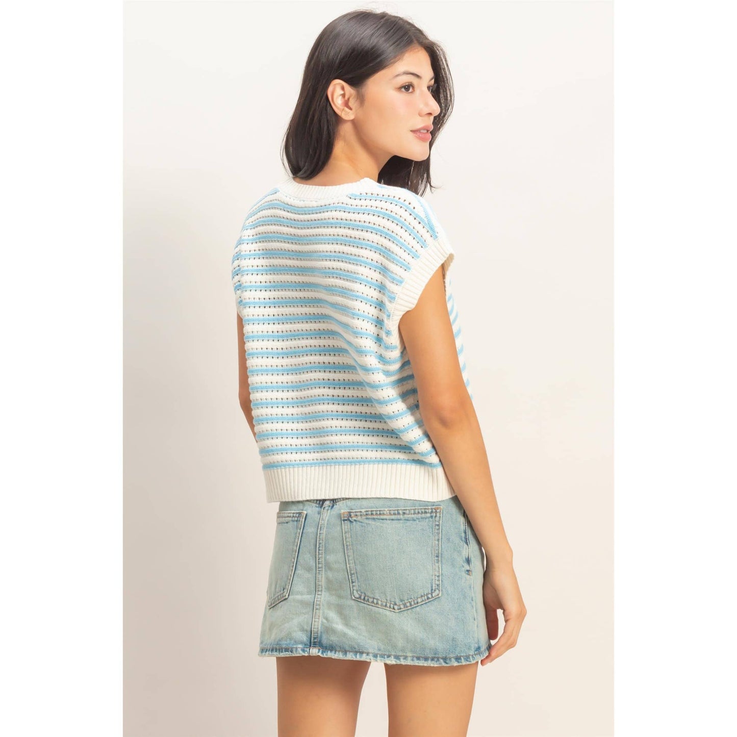 HYFVE - Striped Sleeveless Crew Neck Top