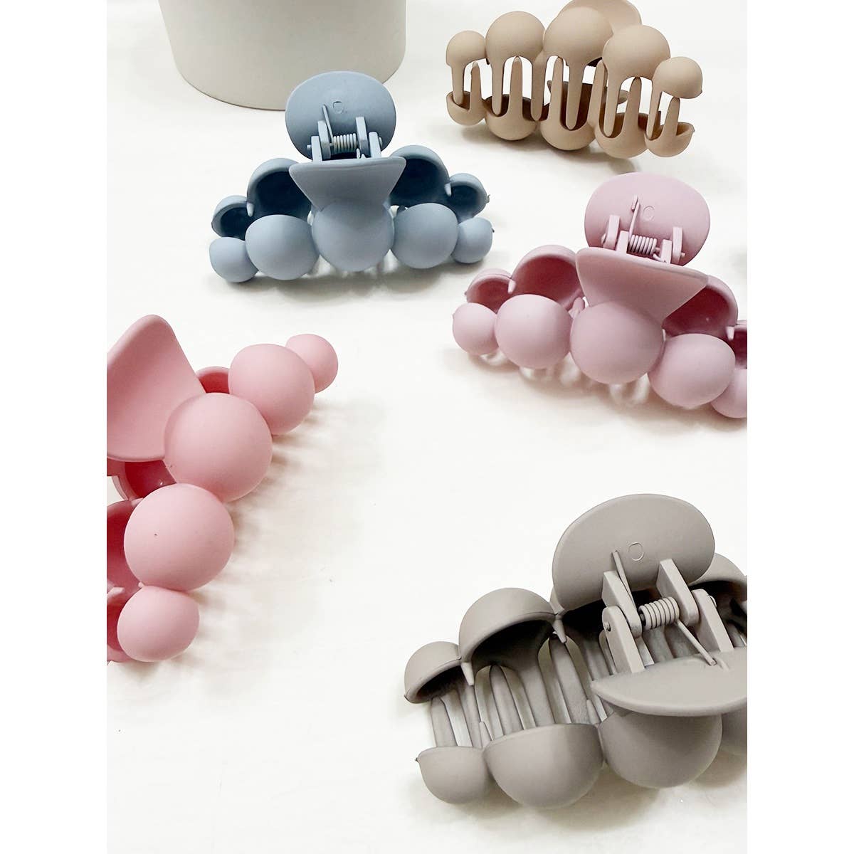Soft Matt Bubble Pearl Hair Claw Clips