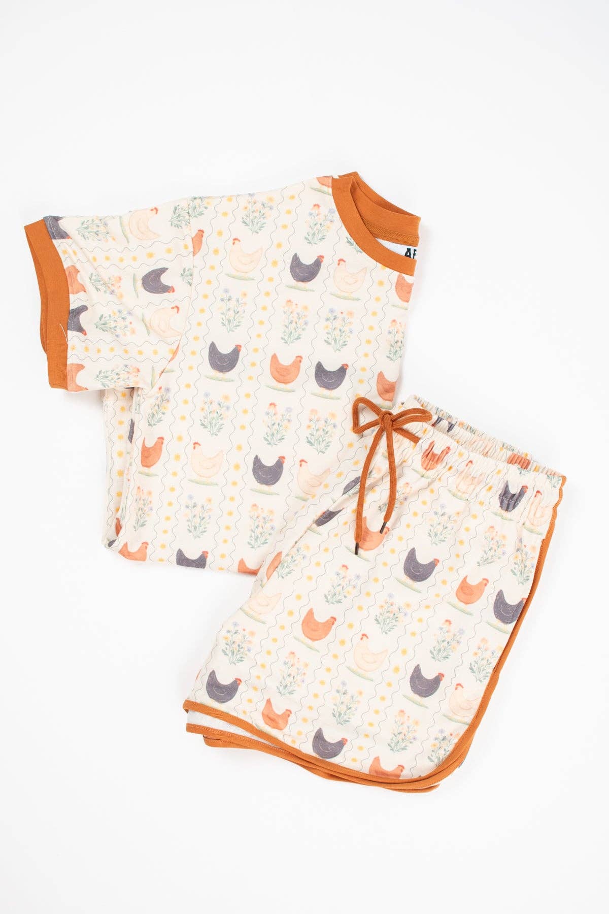 American Farm Company - Vintage Chicken Floral Adult 2-Piece Short Lounge Set