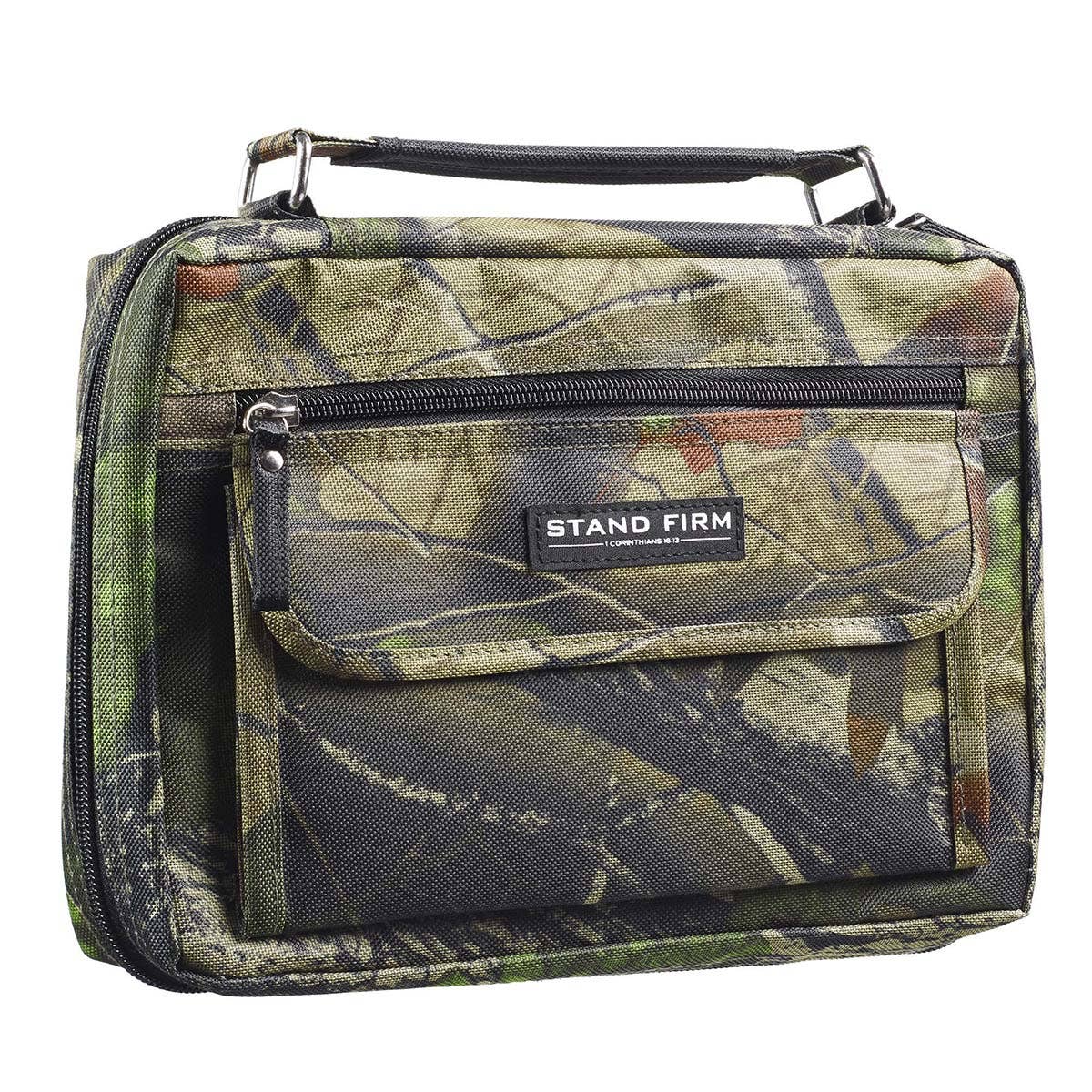 Christian Art Gifts - Bible Cover Organizer Camouflage Stand Firm 1 Cor 16:13