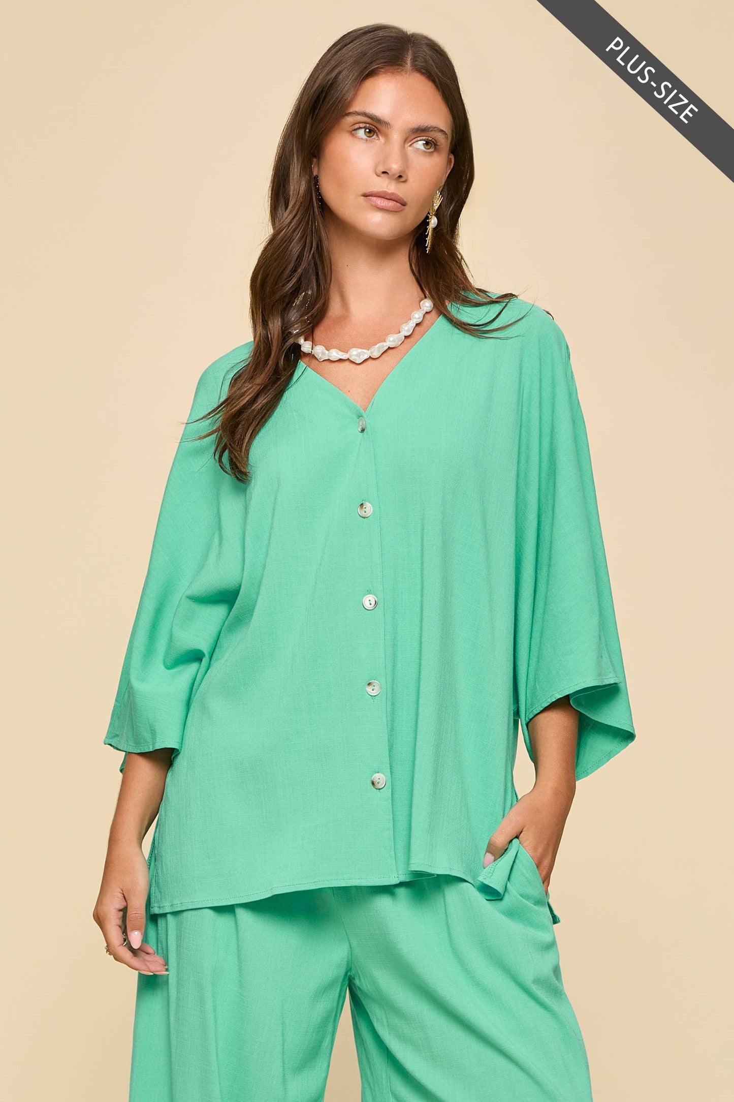 Dear Scarlett - PLUS SIZE 2-Piece Linen Summer Set