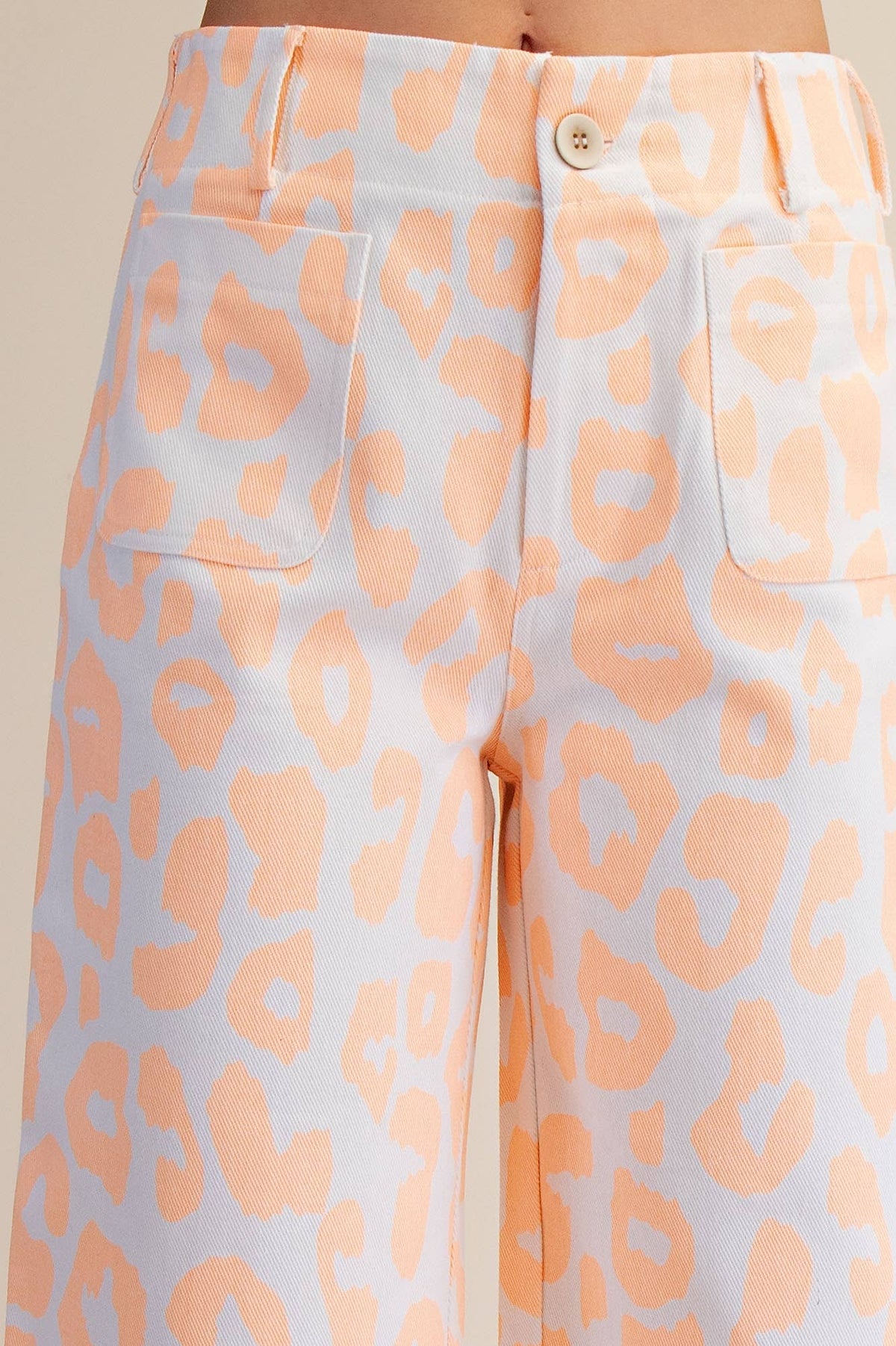 Glam - Colette Cropped Wide-Leg Neon Leopard Pants