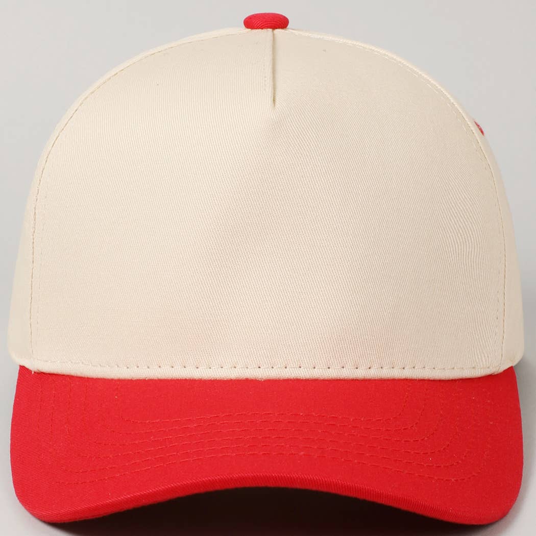 Fashion City - Plain Two-Tone Canvas Cotton Trucker Hat