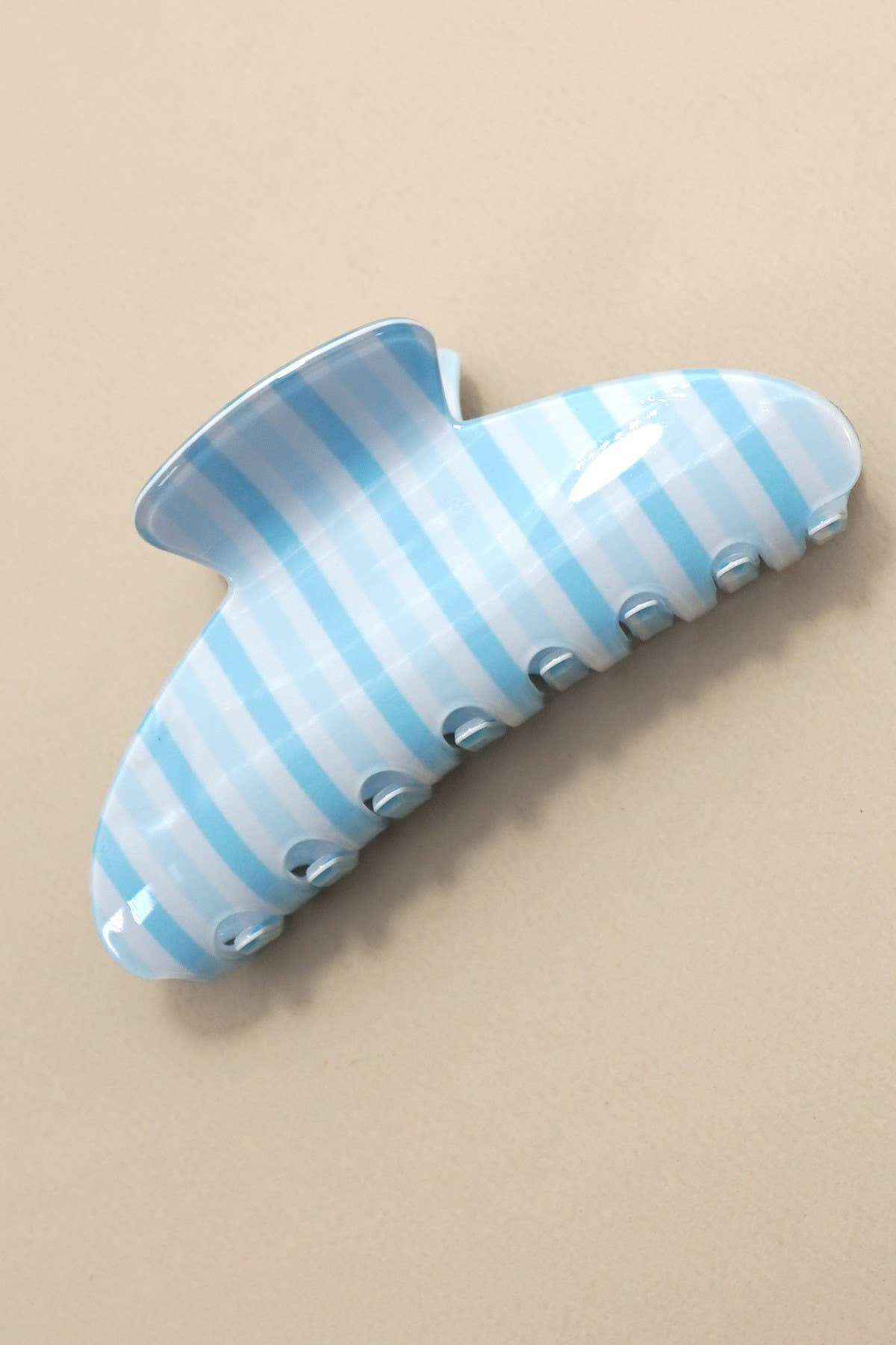JOSSLYN by wall to wall - JUMBO STRIPE PLAID OVAL HAIR CLAW CLIPS | 40H1069