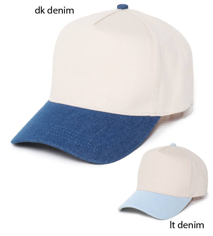 David And Young - Two Tone Denim 5 Panel Baseball Cap