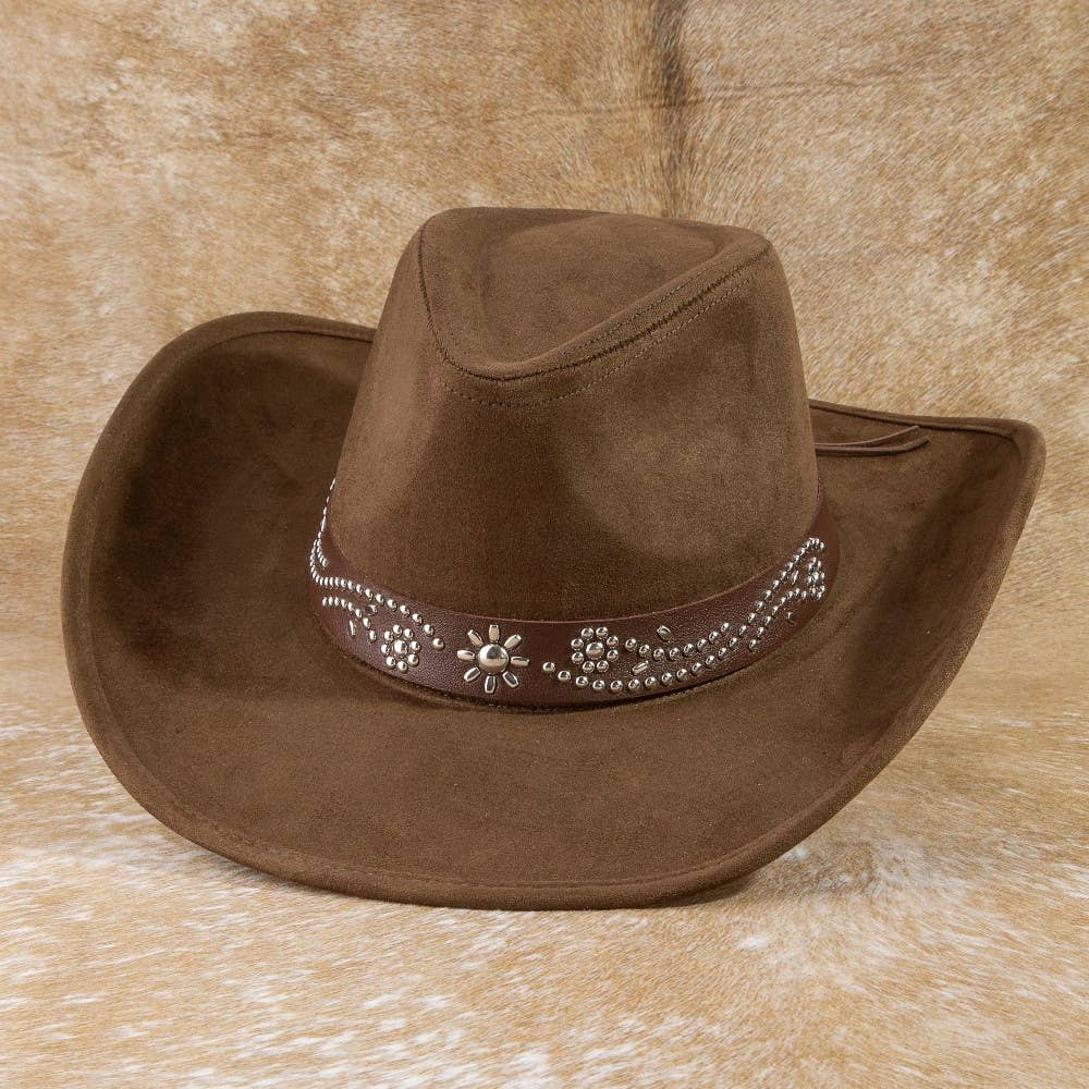 Anarchy Street - Silver Studded Concho Band Cowboy Hat