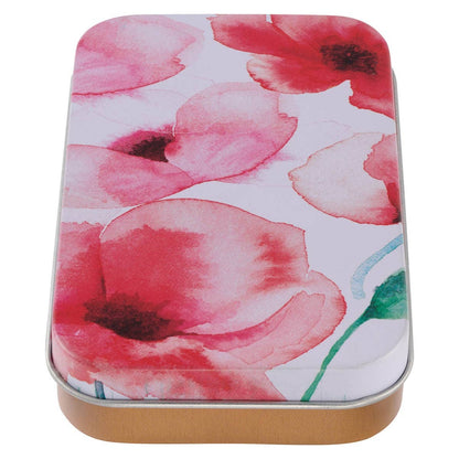 Keychain in Tin Coral Poppies Courage