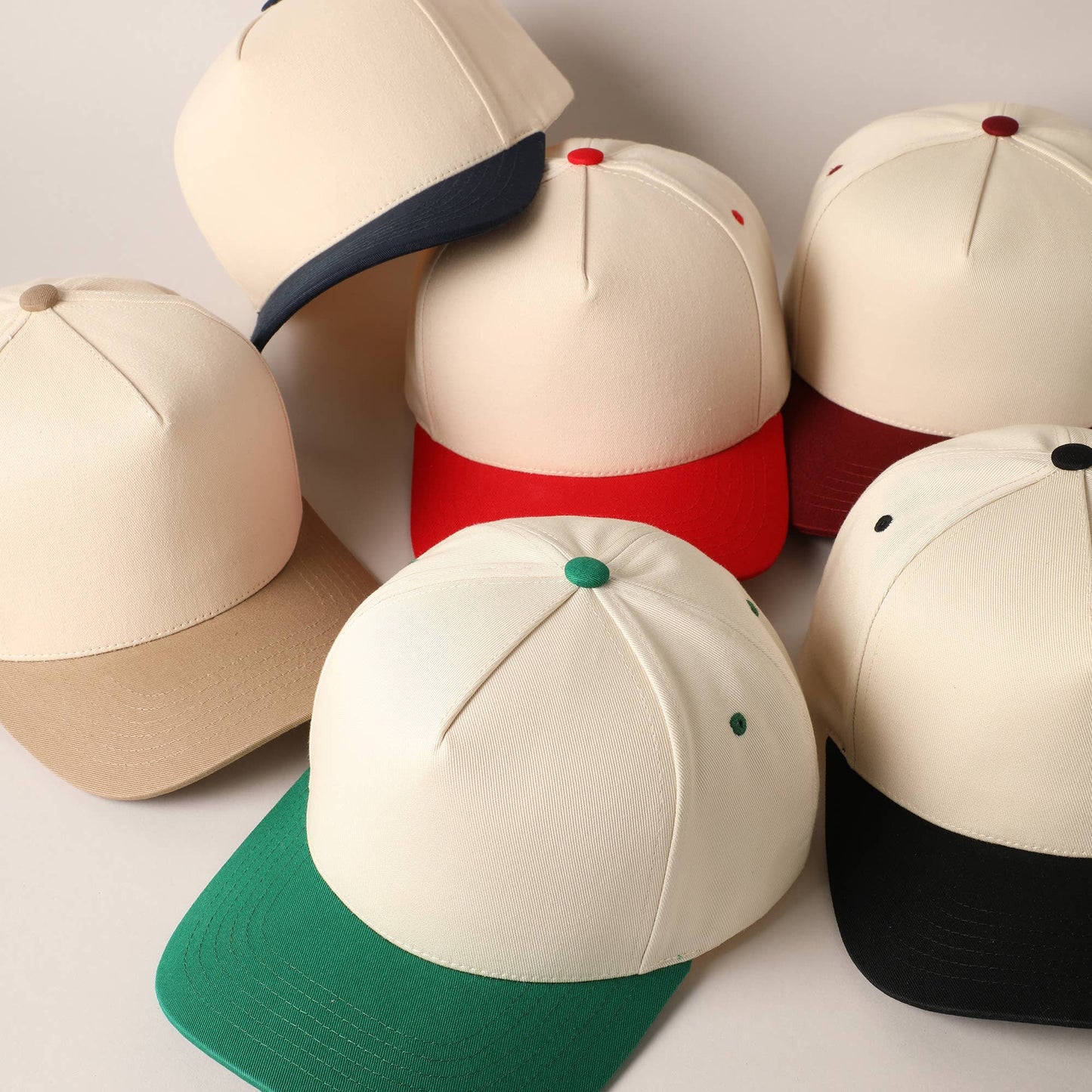 Fashion City - Plain Two-Tone Canvas Cotton Trucker Hat
