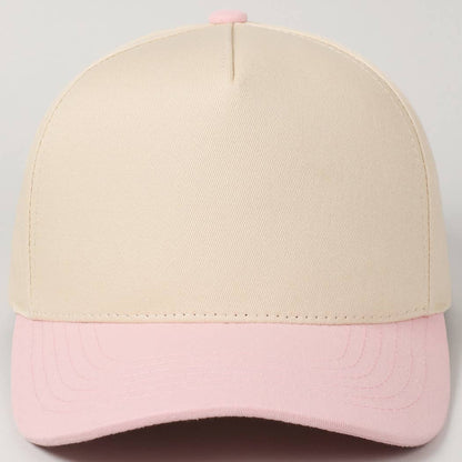 Fashion City - Plain Two-Tone Canvas Cotton Trucker Hat