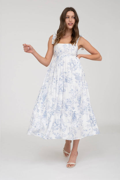 Blu Pepper - FRUIT BLOSSOM TIERED MIDI DRESS