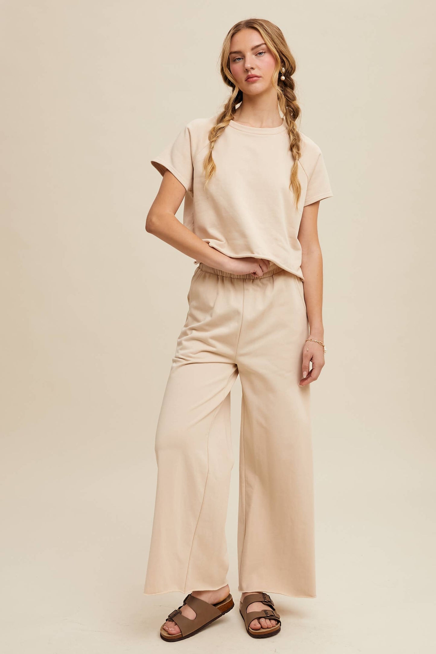 Listicle - Relaxed Fit Top and Wide Leg Pants Lounge Set