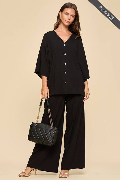 Dear Scarlett - PLUS SIZE 2-Piece Linen Summer Set