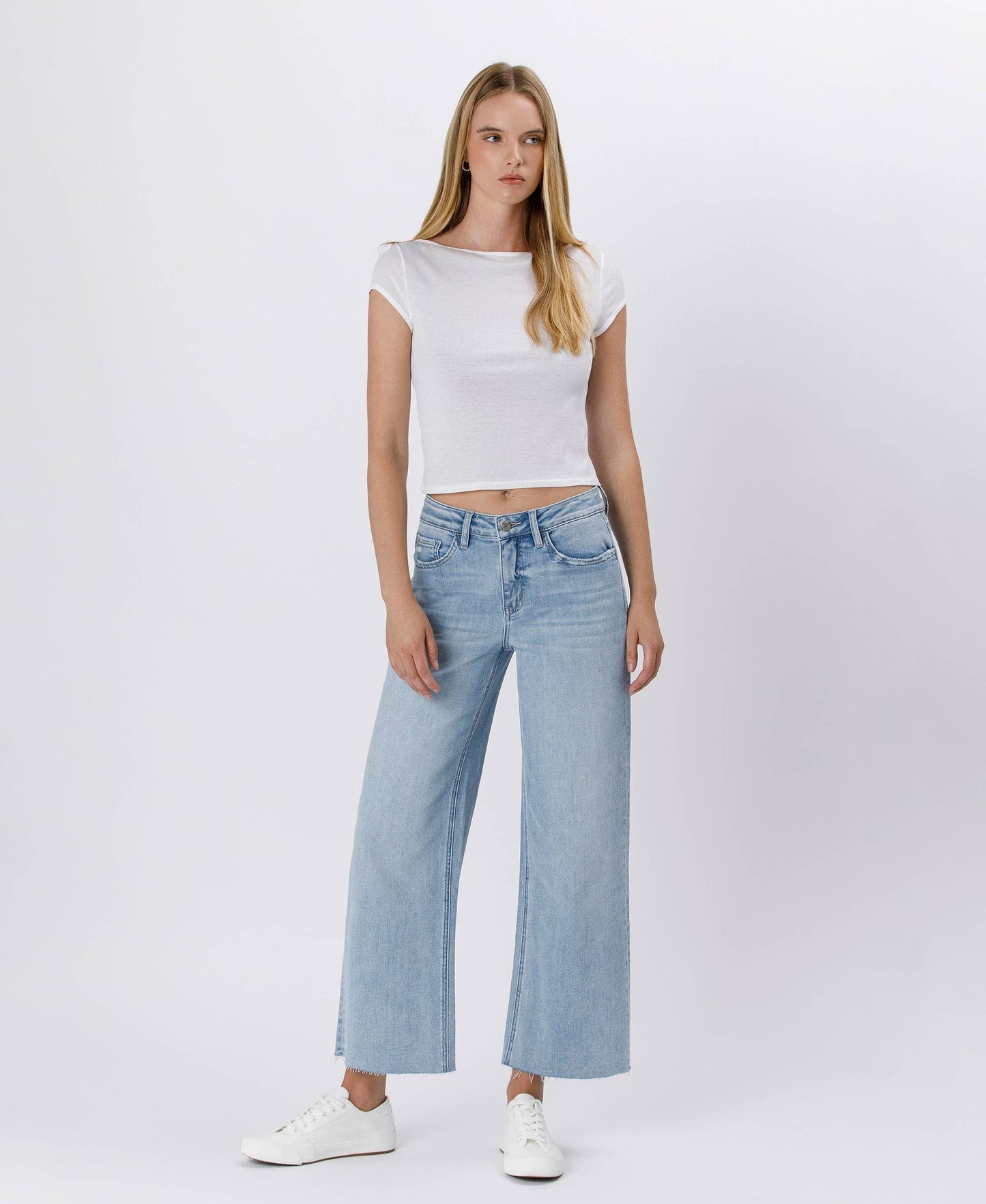 VERVET by FLYING MONKEY - HIGH RISE WIDE LEG JEANS T6399