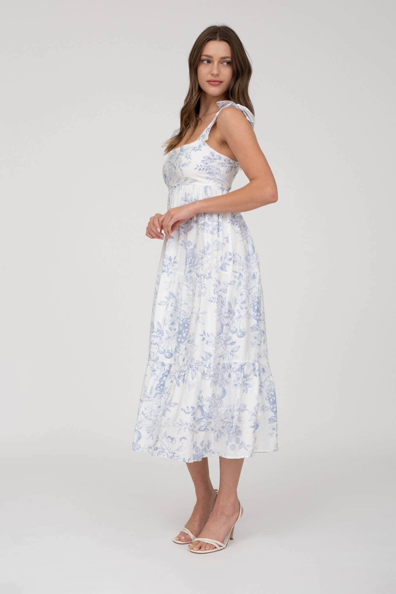 Blu Pepper - FRUIT BLOSSOM TIERED MIDI DRESS