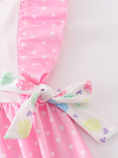 Rylee Faith Designs - Pink Rabbit Ruffle Girl Dress