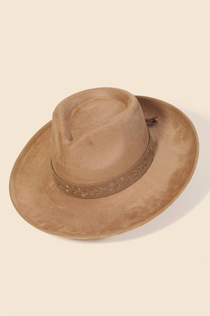 Anarchy Street - Embroidered Flower Strap Fedora Hat