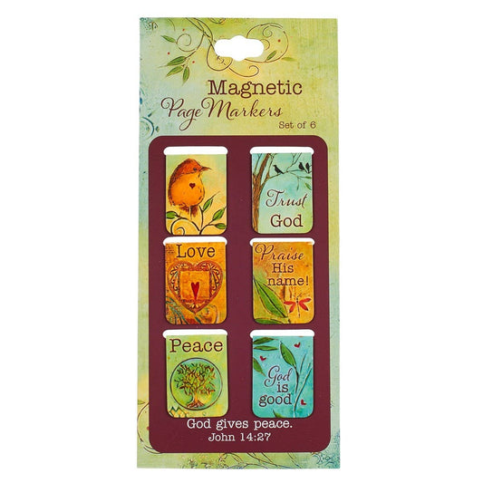 Christian Art Gifts - Magnetic Bookmark Set Mini Peaceful Thoughts