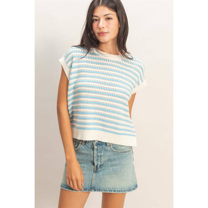 HYFVE - Striped Sleeveless Crew Neck Top